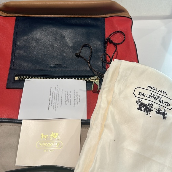 NWOT COACH Leather Colorblock Bleecker Bucket Crossbody/Shoulder Duffle Bag. - Picture 15 of 16